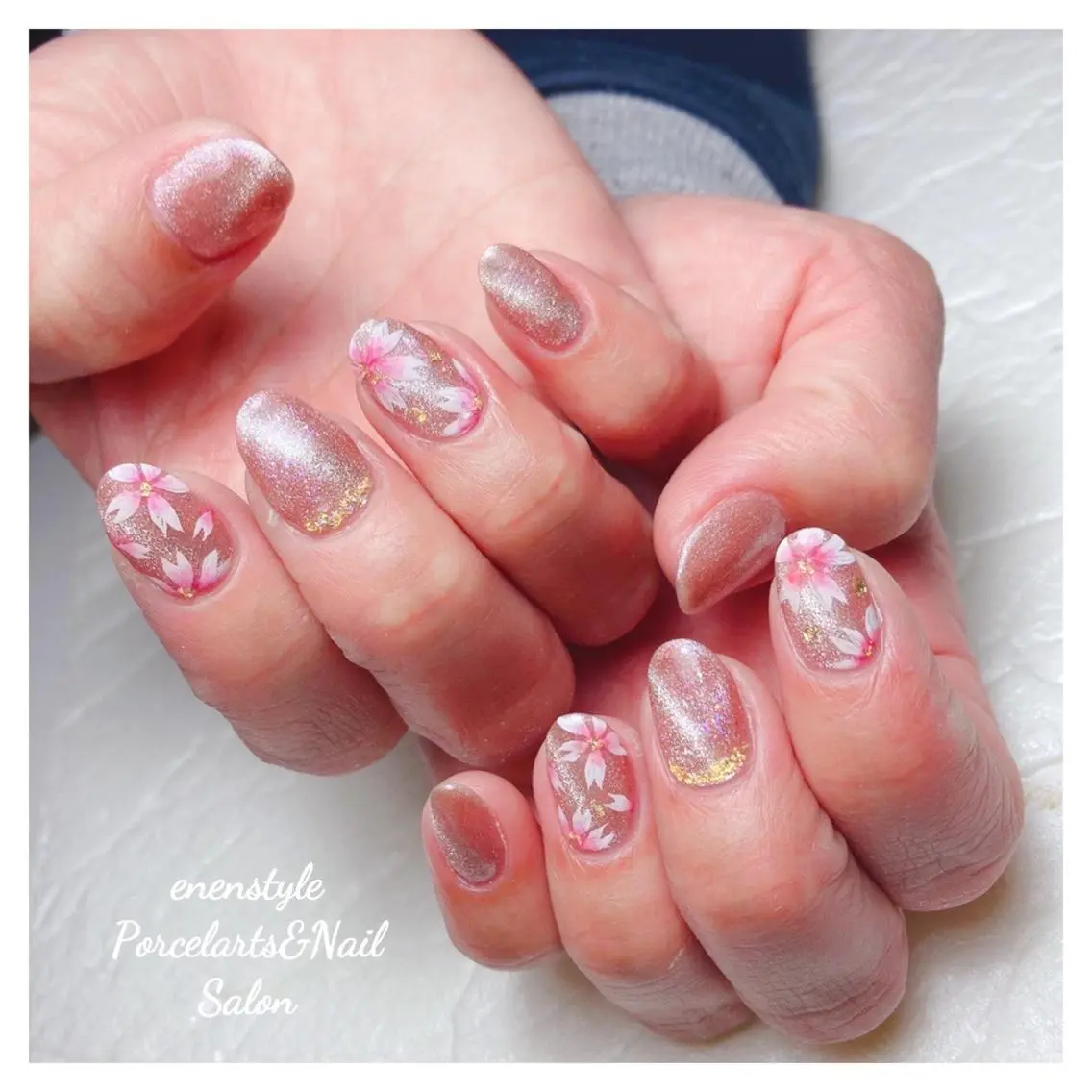 ミディアム ネイル 🐾enen style 🐾のネイルデザイン
