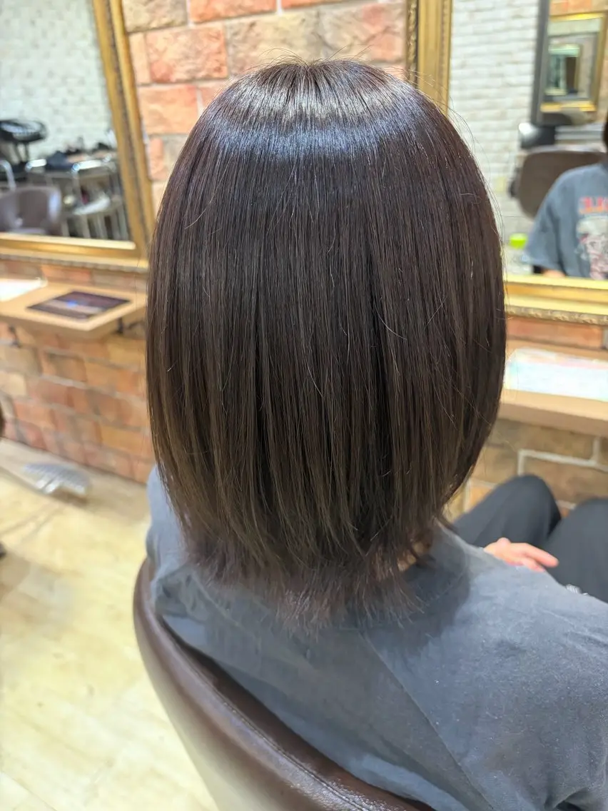 ミディアム カラー ブラウンカラー カシス 💛透明感カラー✩⡱ nanakoのヘアスタイル