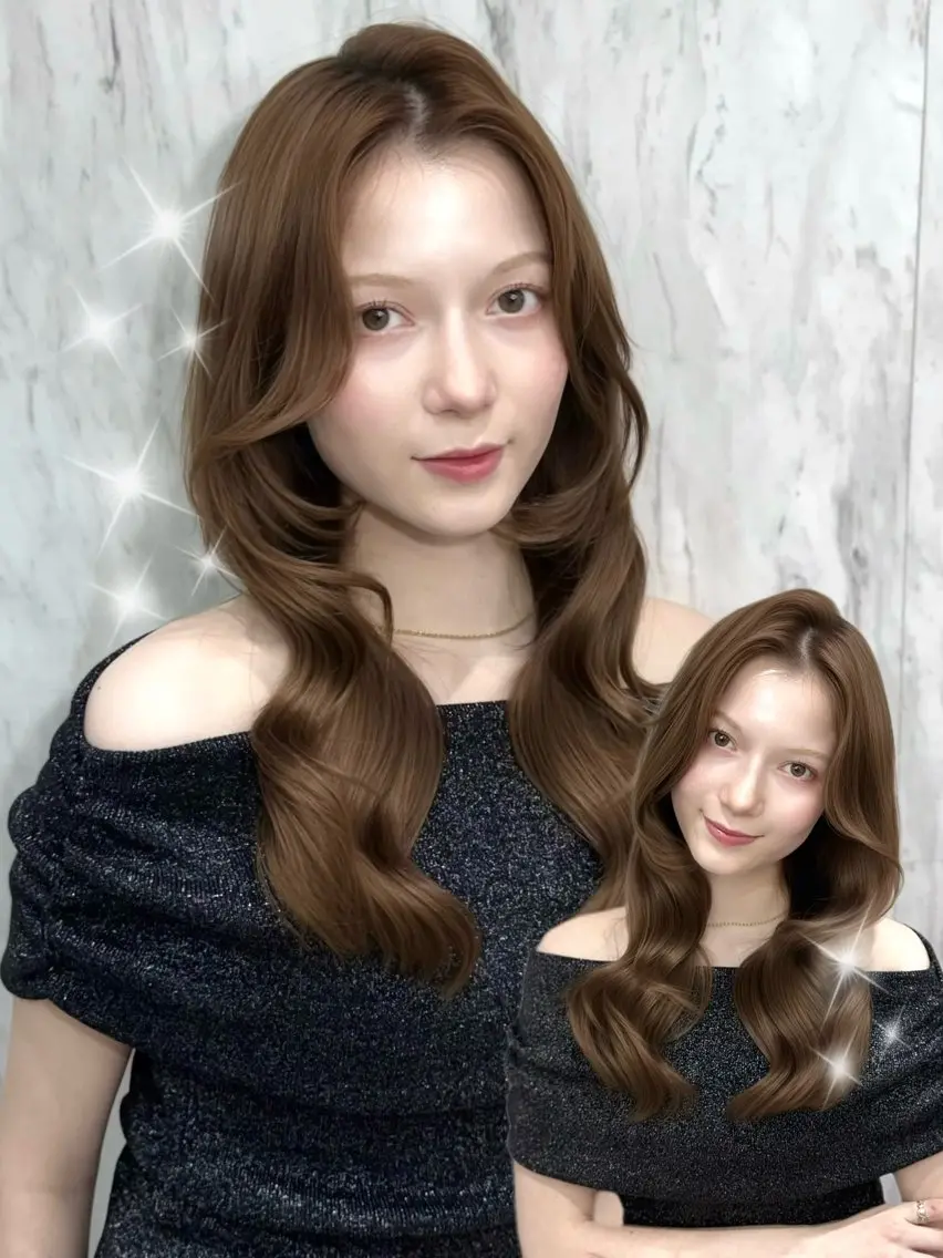 ロング ヘアカラー 韓国ヘア‎🪽 あんじぇ‎🤍池袋のヘアスタイル
