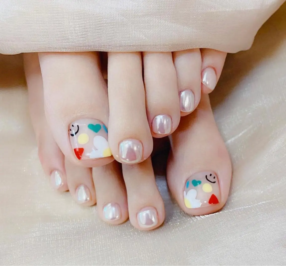 ネイル フットネイル M 🌷Nail 長さだし専門店のネイルデザイン