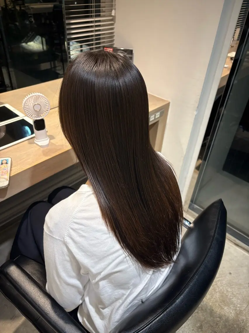ロング パーマ ストレートパーマ 縮毛矯正 SHEA /縮毛矯正 イソダハルカのヘアスタイル