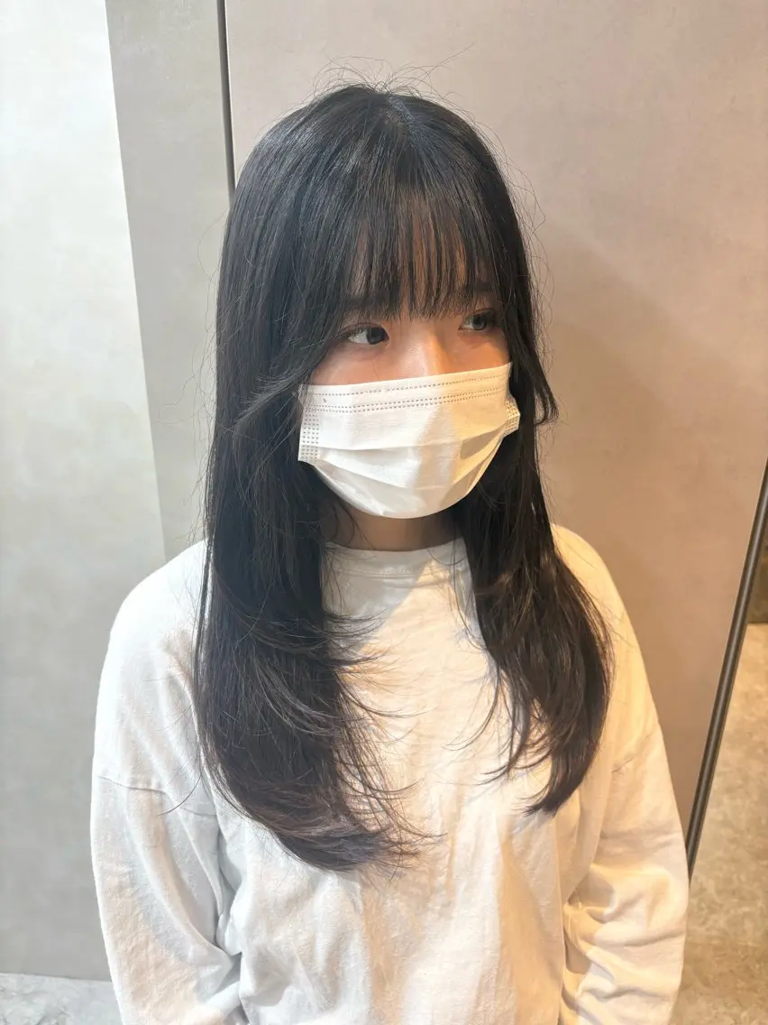セミロング ハッシュカット ハイレイヤー 韓国風ヘア レイヤーカット カット Yuta✂︎ 韓国レイヤー🪽のヘアスタイル