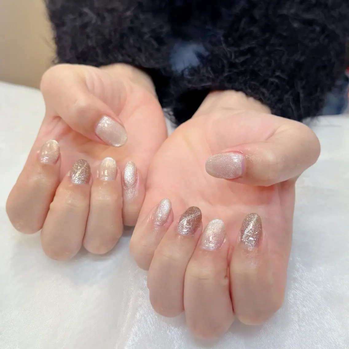 ネイル ブラウン キラキラネイル マグネットネイル maruyasu. yのネイルデザイン