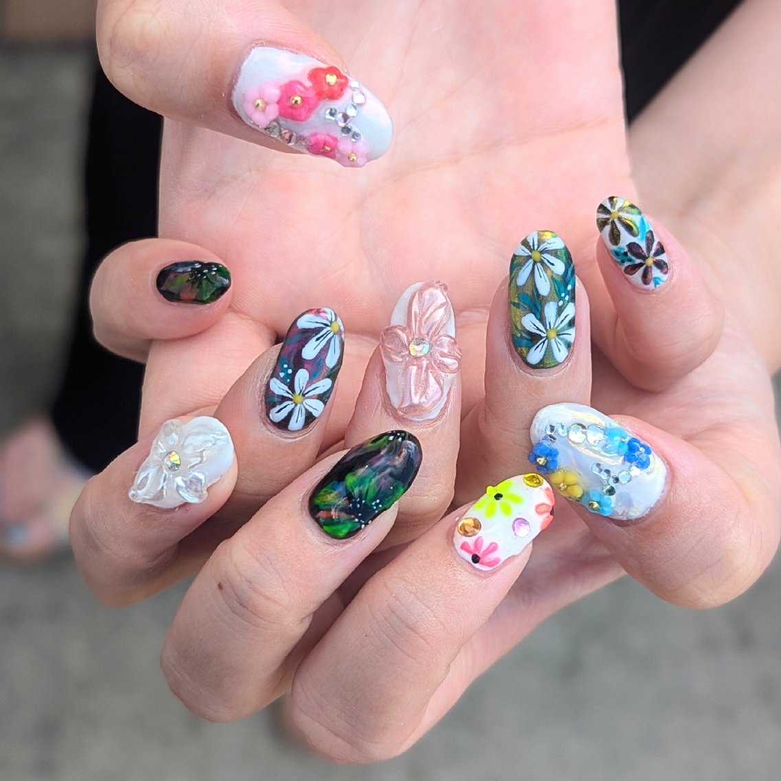ネイル フラワーネイル ハンドネイル 推しネイル | 　aycnailのネイルデザイン