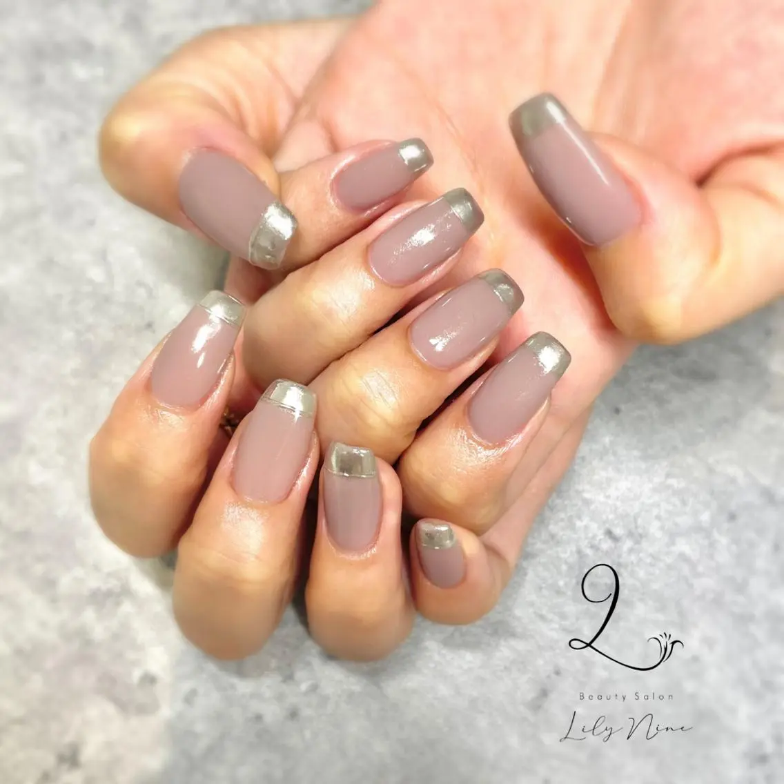 ネイル フレンチネイル ミラーネイル REVIA :ayaのネイルデザイン