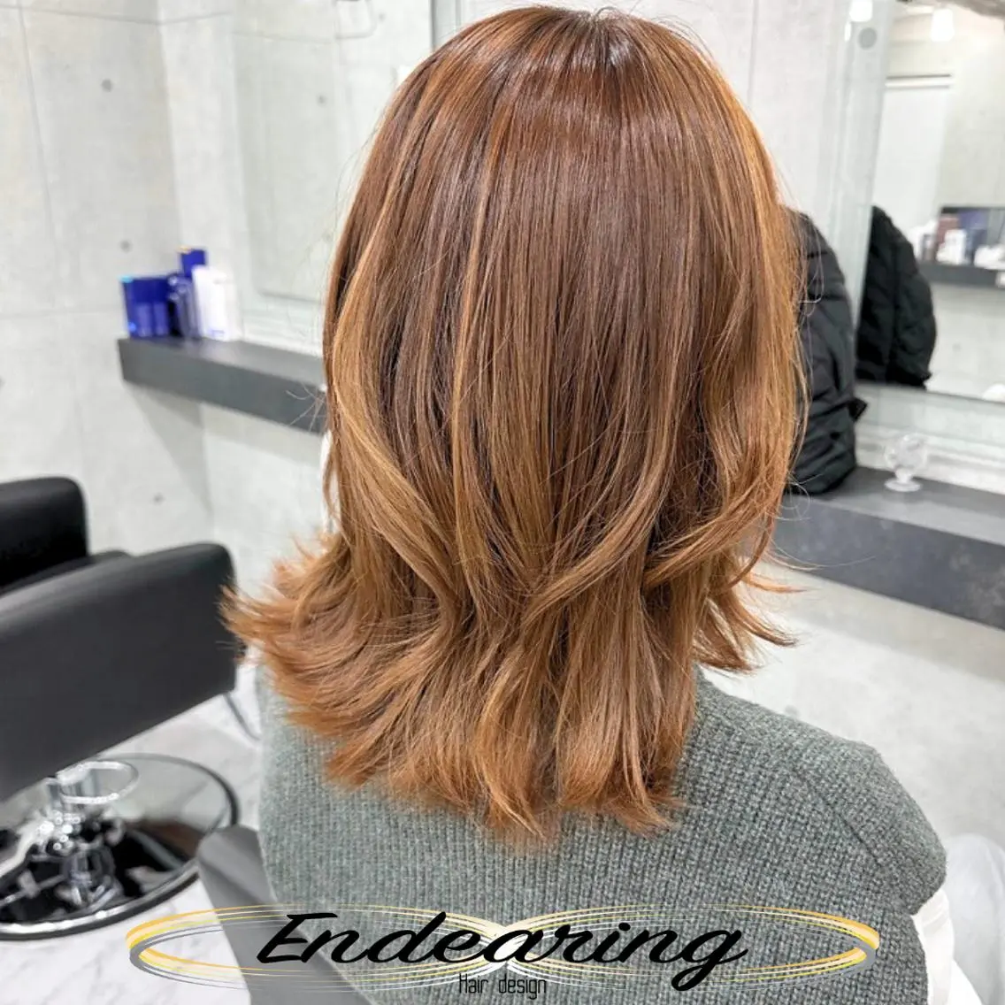 ミディアム レイヤーカット 似合わせカット 外ハネヘア カット ヘアカラー 柳田 怜那/銀座 Endearingのヘアスタイル
