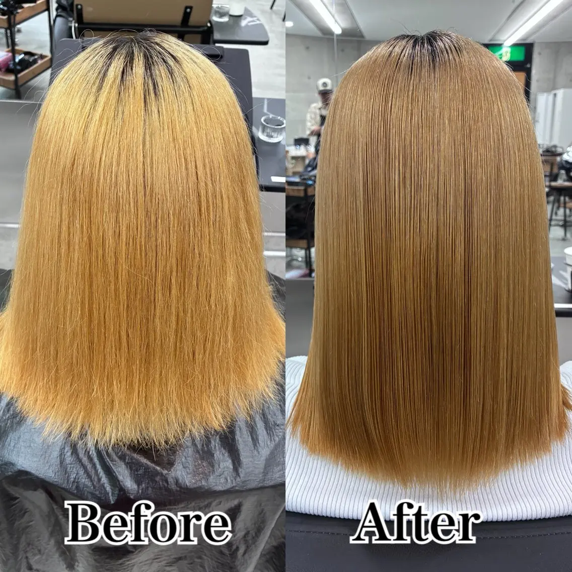 【🍑ブリーチ毛でもできる🍑】美髪矯正ストレート一度でぴっかぴか髪質改善ストレートパーマ+つるつるTr🫧の写真