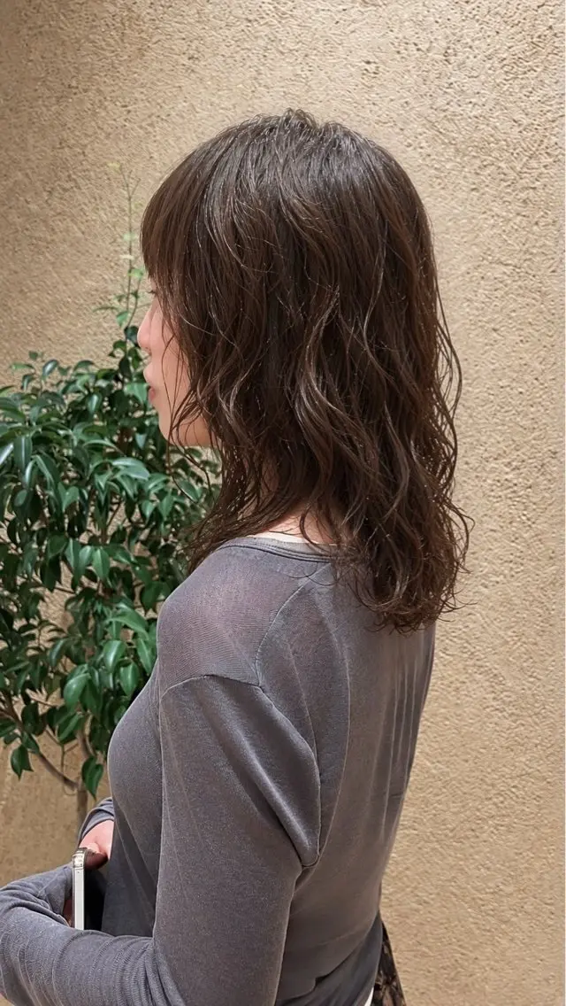 ミディアム パーマ パーマ 坂本 かやのヘアスタイル