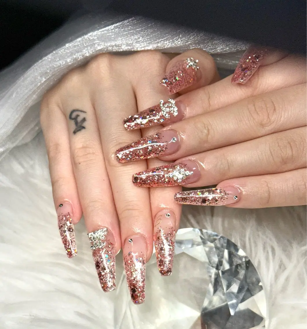 ネイル アートネイル オーロラネイル チークネイル 長さ出し フットネイル ハンドネイル 銀河_ Chan nailsのネイルデザイン