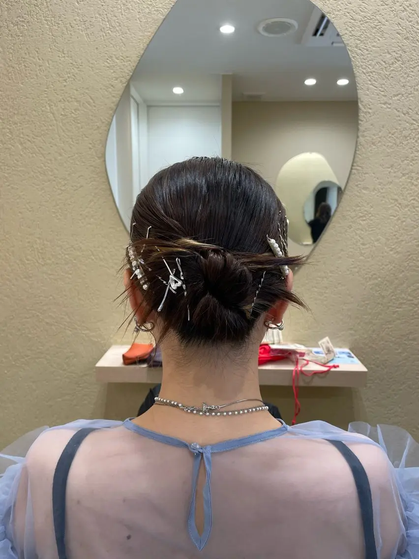 ミディアム ヘアアレンジ ヘアセット ユ ミのヘアスタイル