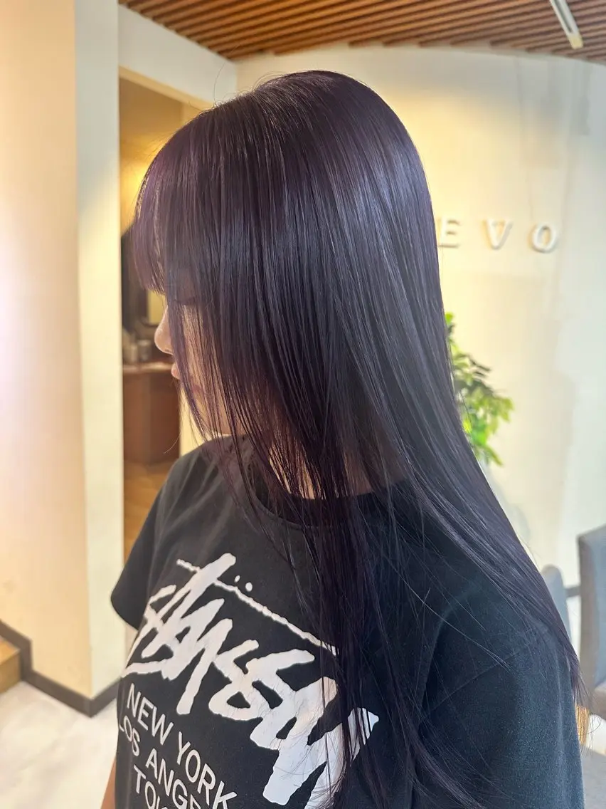 ロング カラー ブリーチ ディープラベンダー ラベンダーカラー 竹井俊介/ブリーチ /海外レイヤーのヘアスタイル