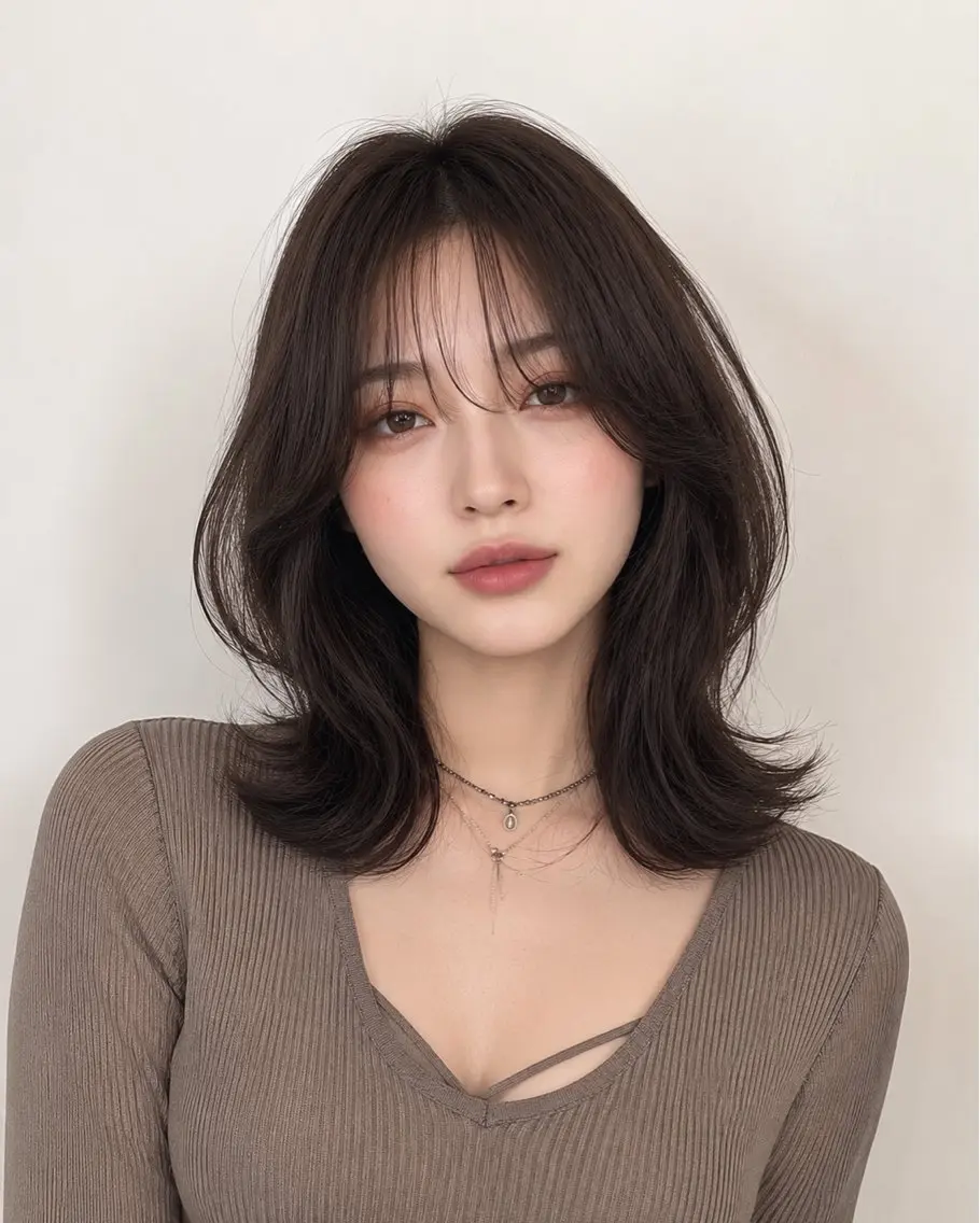 ミディアム カラー ミディアムレイヤー アッシュ アッシュグレー アッシュグレージュ 透明感カラー カット ヘアカラー トリートメント モテ🤍トレンドヘア /新宿/ワカナのヘアスタイル