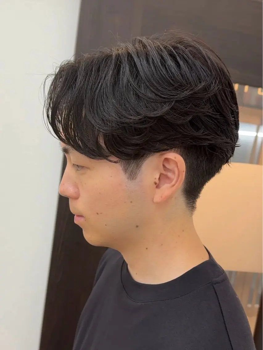 ショート パーマ メンズ カット パーマ トリートメント ヘアセット 新宿メンズ専門 メンズパーマ特化のヘアスタイル