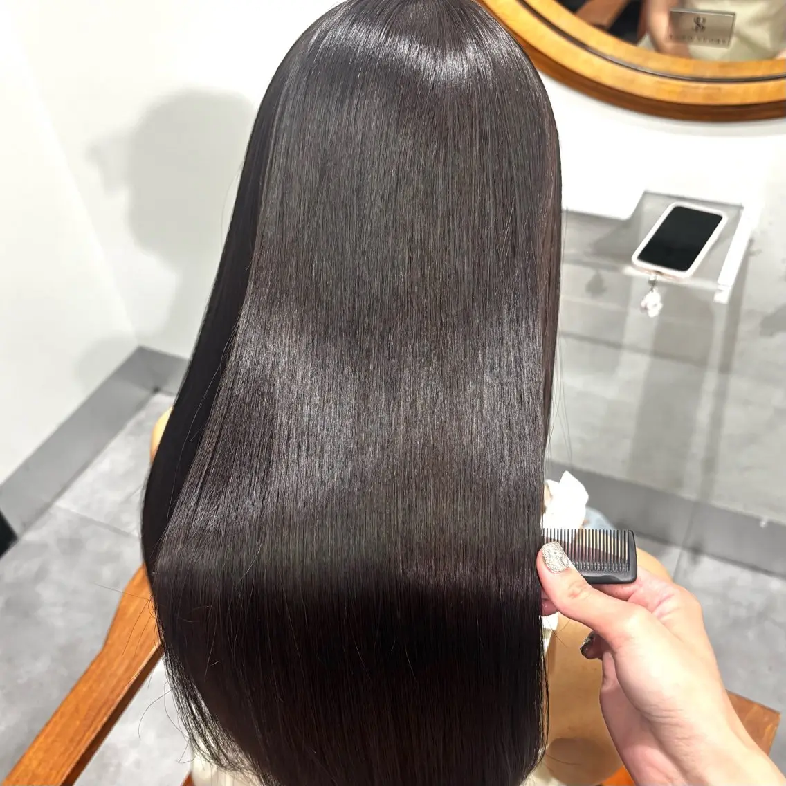 ロング カット ヘアカラー 縮毛矯正 トリートメント hina /髪質改善/カラーのヘアスタイル