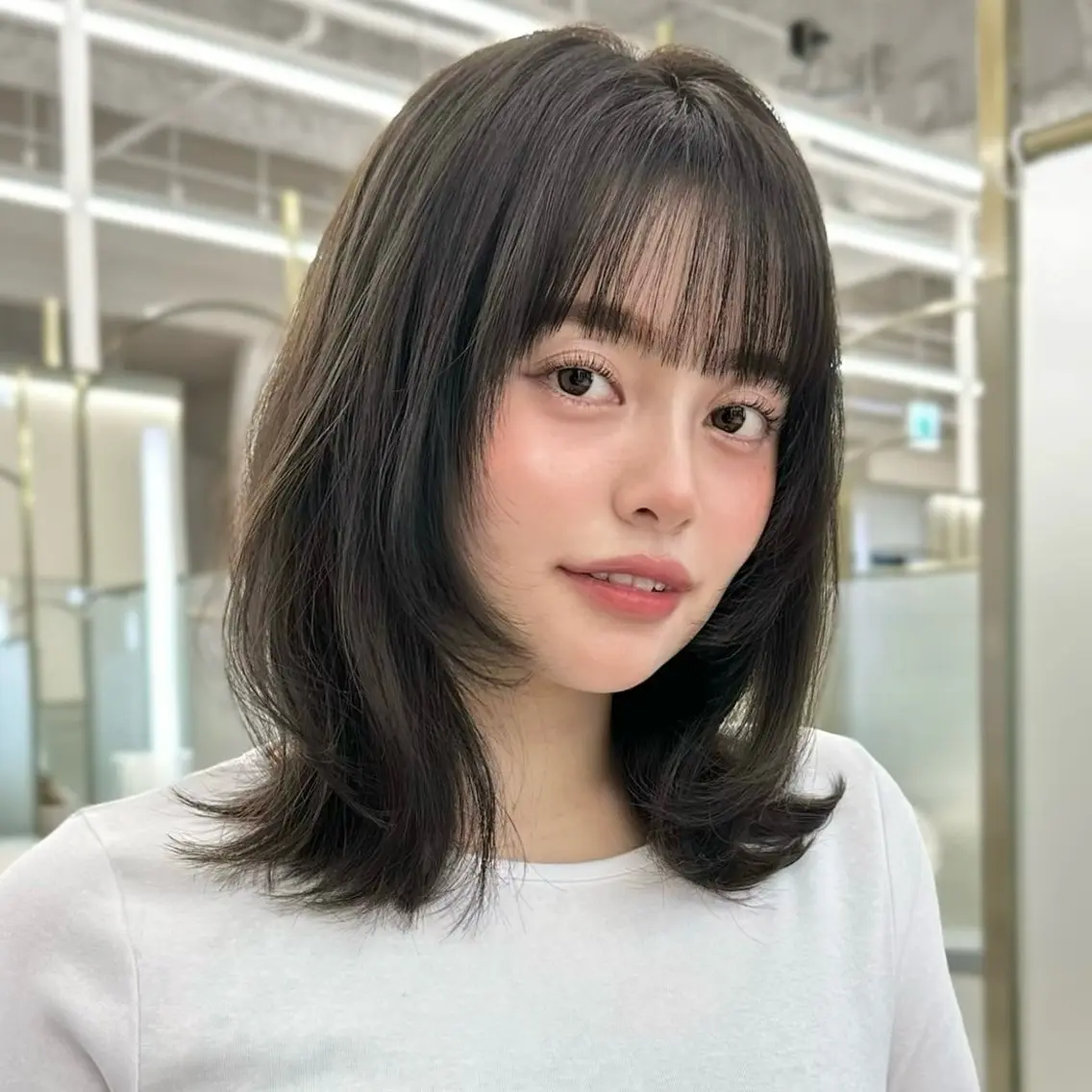 ミディアム カラー 🫧ボブカットモデル 韓国透明感カラー🫧のヘアスタイル