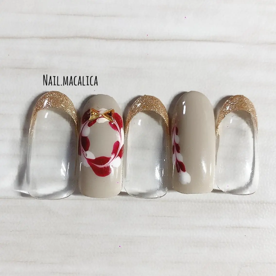 ネイル 冬ネイル クリスマス ハンドネイル Nail macalicaのネイルデザイン