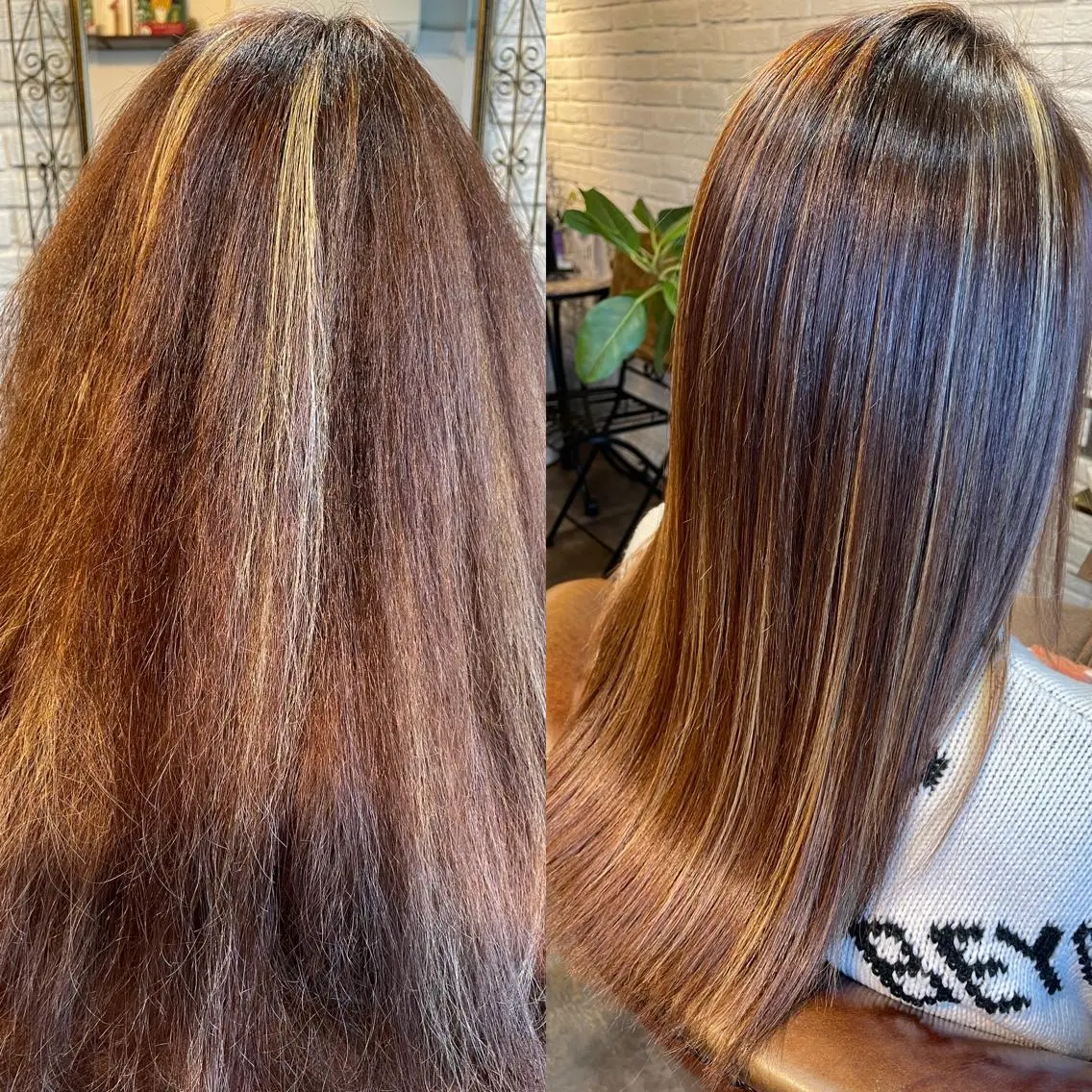 ロング ハイライト 縮毛矯正 トリートメント 酸熱トリートメント K Riichのヘアスタイル