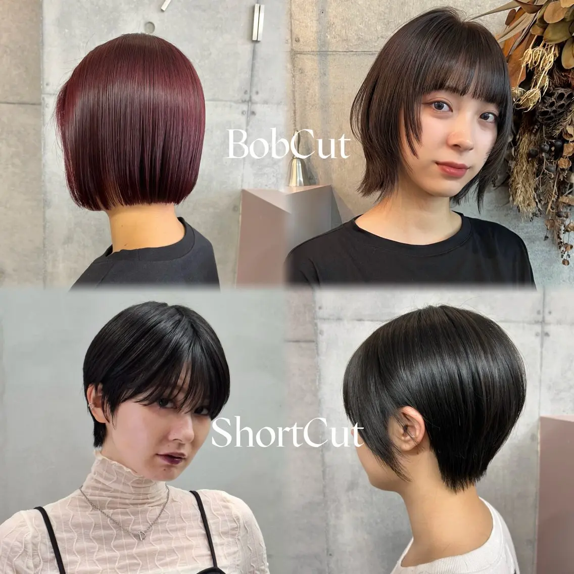 ショート ヒナ/レイヤーカット 艶感ワンカラーのヘアスタイル