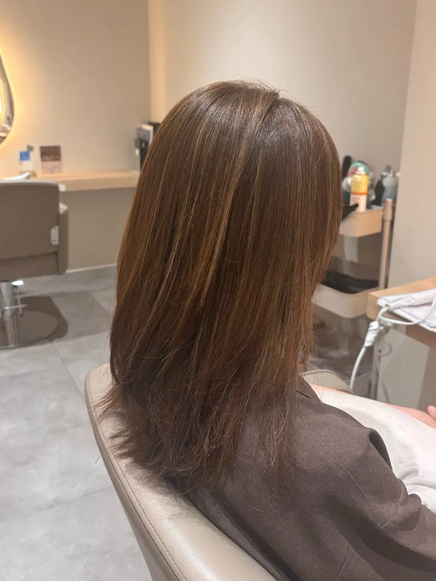 ミディアム カラー ヘアカラー 🌱なゆみ🌱透明感 /ナチュラル/春日のヘアスタイル