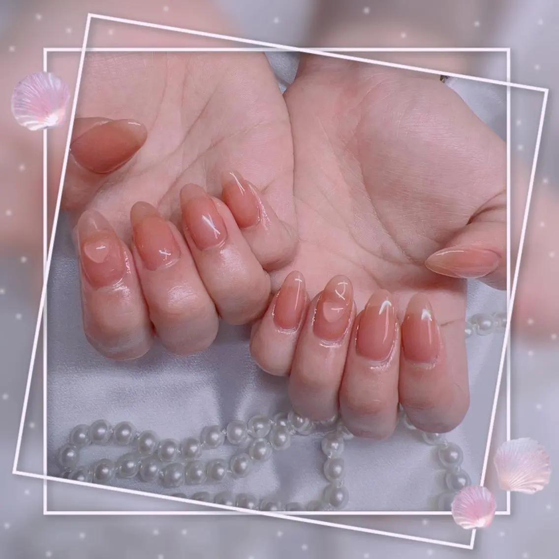 ネイル フレンチネイル キラキラネイル 韓国ネイル マグネットネイル マグネットフレンチ ハンドネイル Chill Nailsalonのネイルデザイン