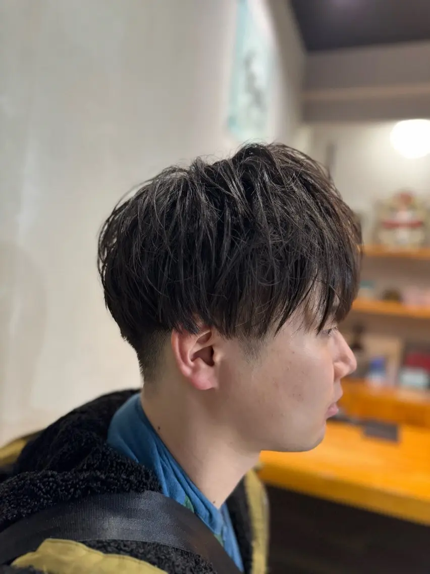 ミディアム メンズ マッシュ カット ヘアセット 髙橋 ニ之助のヘアスタイル
