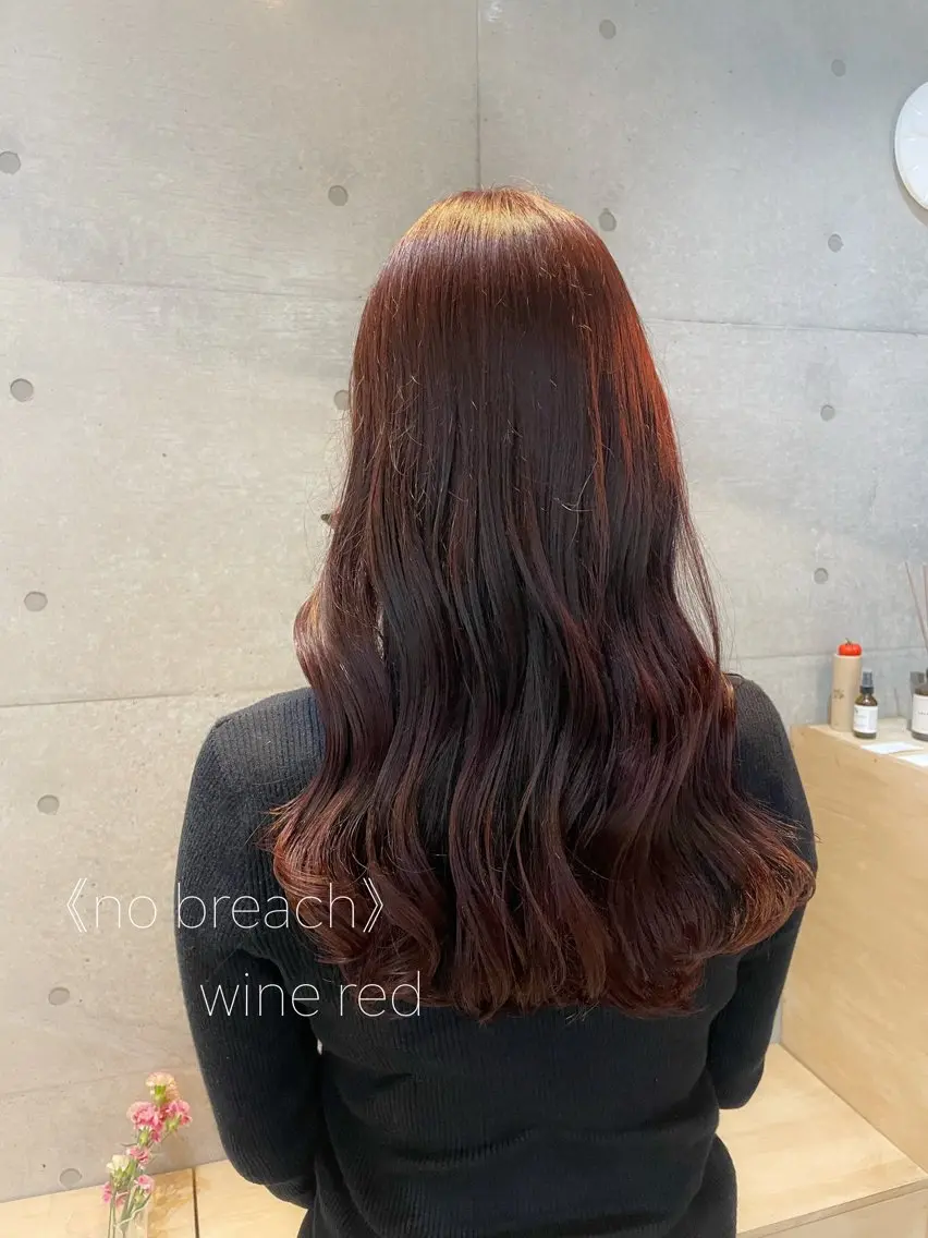 ロング カラー ブラウンカラー レッドカラー レッドブラウン 【表参道】Ruri デジタルパーマのヘアスタイル