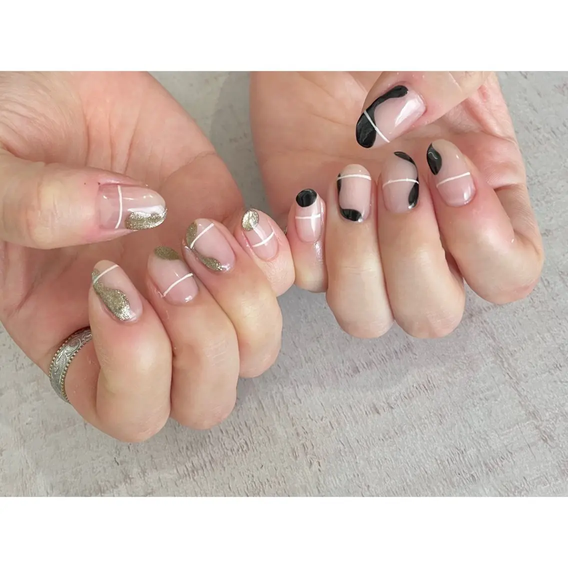 ネイル ニュアンスネイル 𖡼 yumenoのネイルデザイン