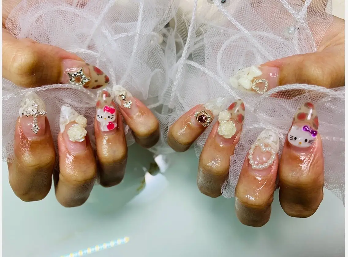 ネイル 長さ出し ピンク ネイルチップ ネイリスト MAKOのネイルデザイン