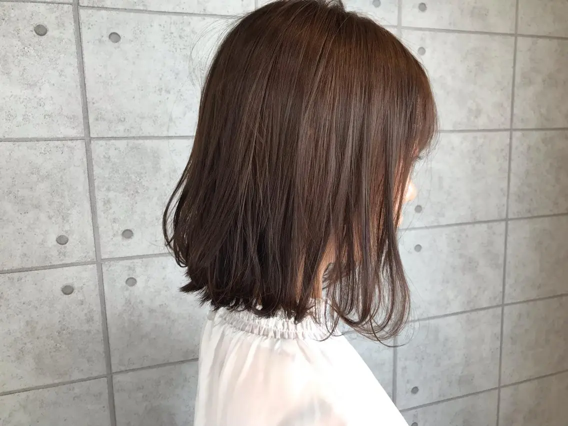 ミディアム カラー ベージュカラー イルミナカラー ラベンダーカラー ラベンダーベージュ ヘアカラー トリートメント 縮毛矯正/ 髪質改善 /ショート 圍 崇行のヘアスタイル