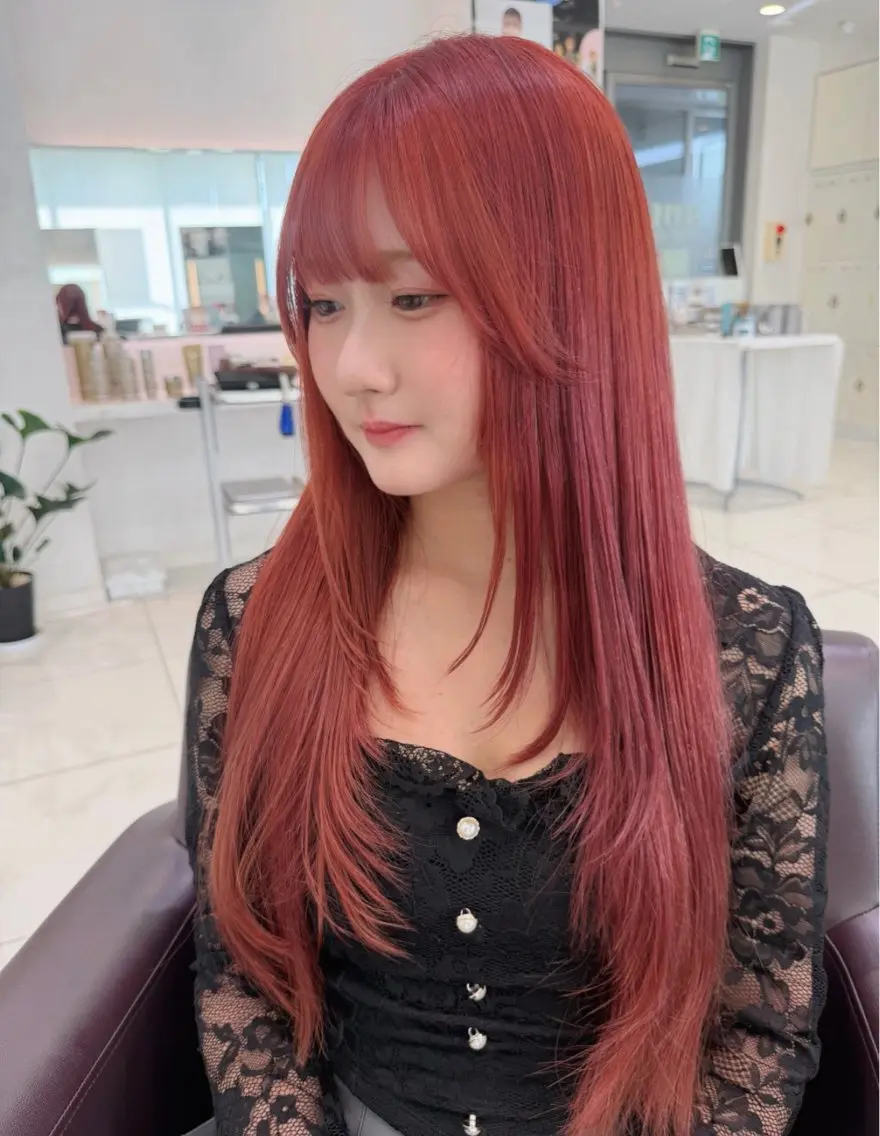 ロング カット ヘアカラー 明日空きあり🩷 layer🎀透明感のヘアスタイル