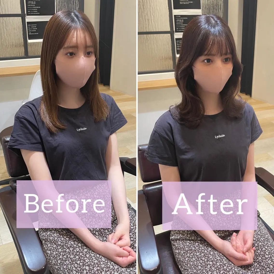 ミディアム くびれヘア 韓国風ヘア LOMA🇰🇷 銀座クボタのヘアスタイル