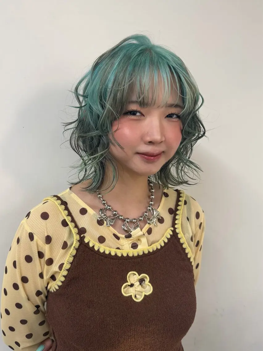 ショート カラー ミント カット ヘアカラー ブリーチ/エクステ/ 新宿/アリルのヘアスタイル