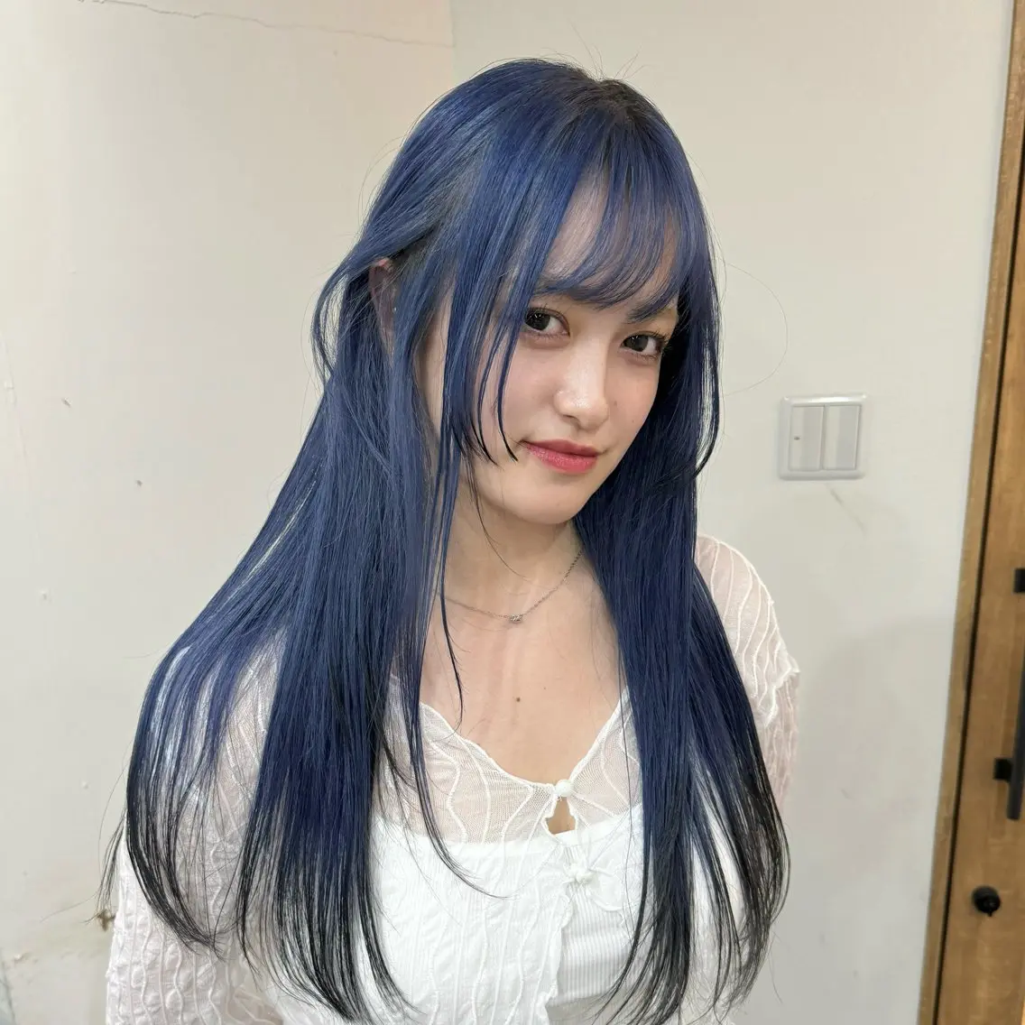 ロング カラー ネイビーカラー ヘアカラー トリートメント エクステモデル募集 💗大阪梅田/川上のヘアスタイル