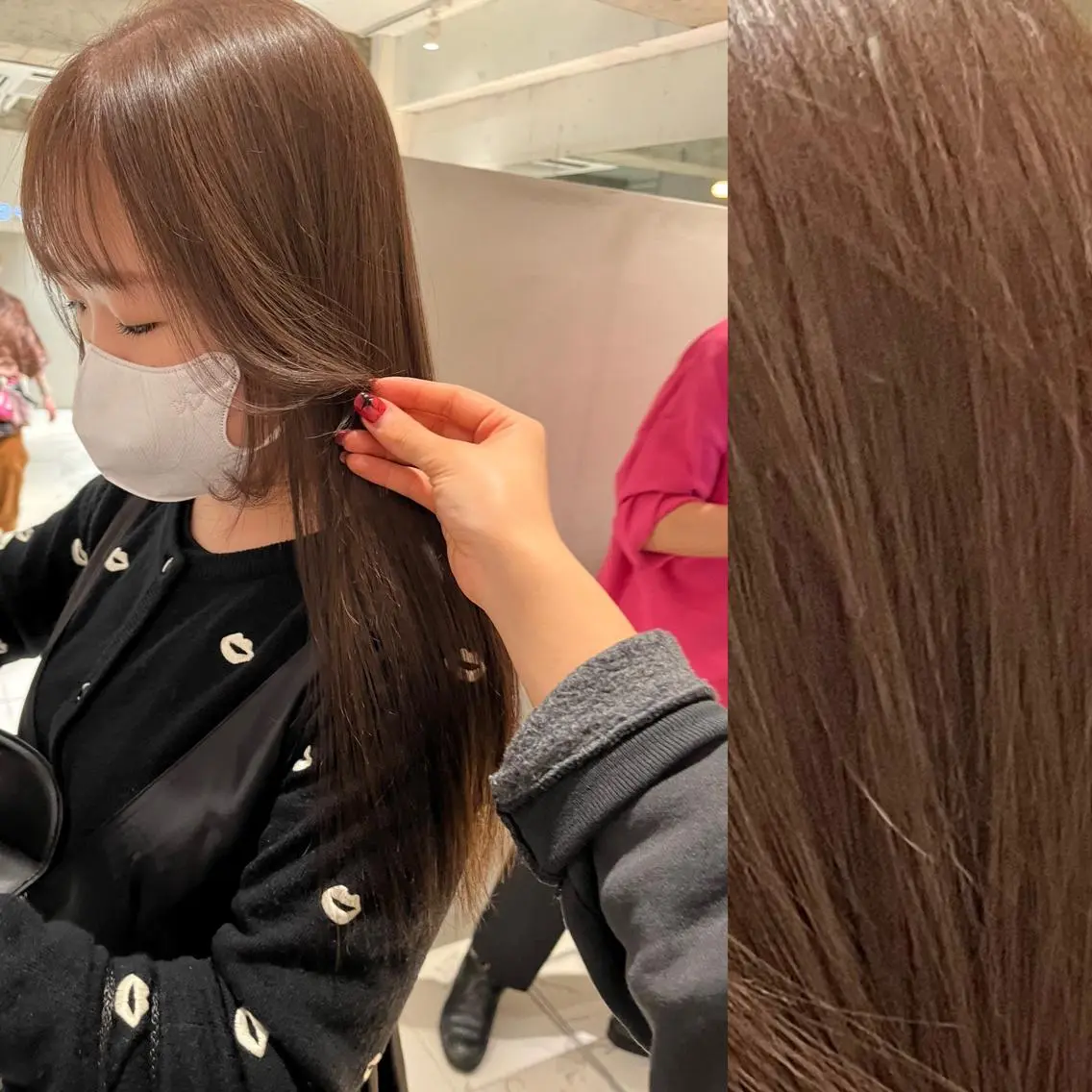 セミロング カラー ヘアアレンジ 成人式 ベージュカラー ブリーチ ブラウンカラー ケアブリーチ stylist ◎RUKI.のヘアスタイル