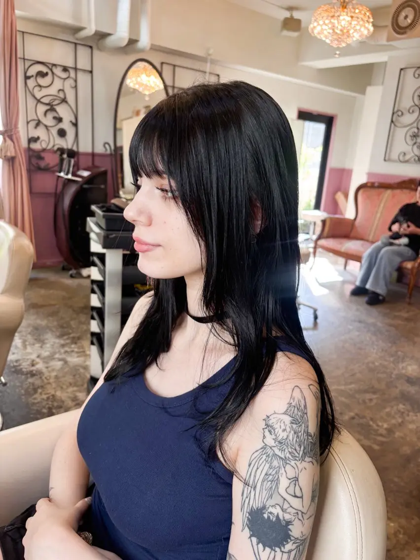 ロング カラー パーマ ヘアアレンジ メンズ カット トリートメント ヘアセット 表参道Lise おおいしおりのヘアスタイル