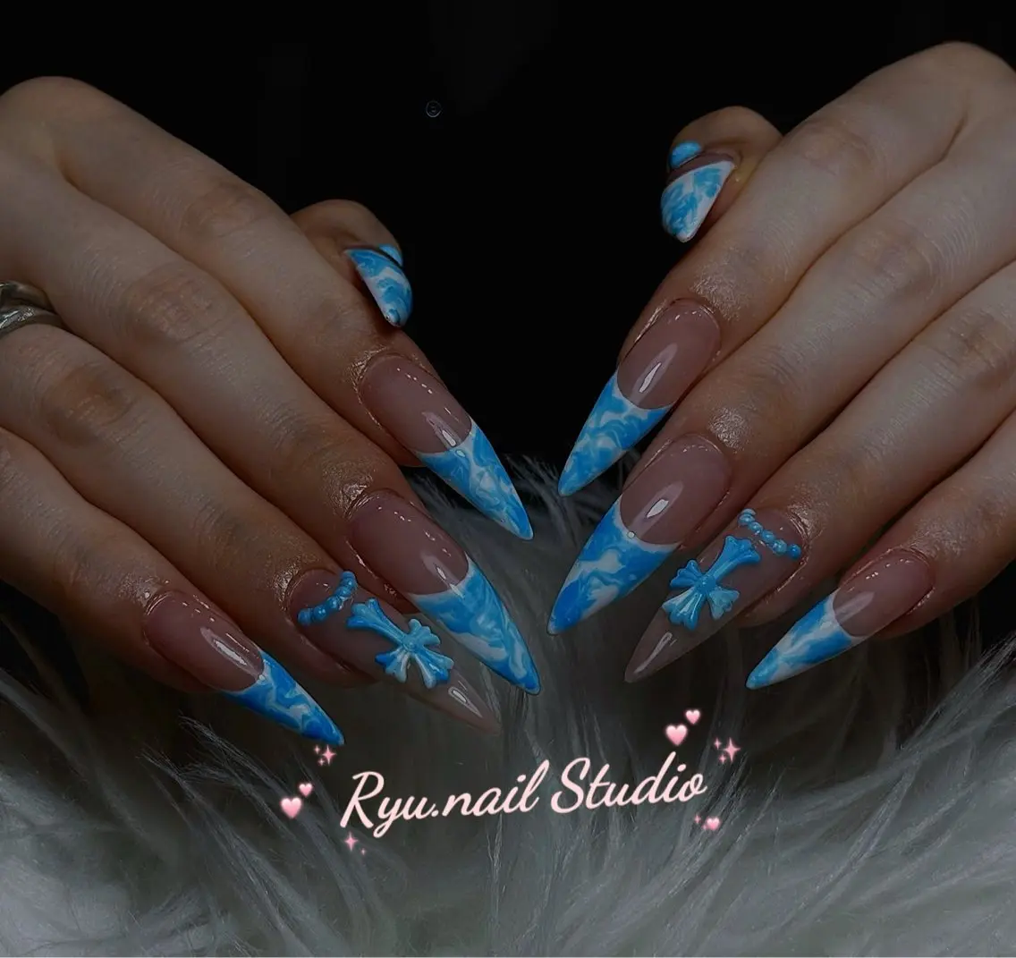 ネイル アートネイル フレンチネイル ジェルネイル グラデーション 韓国ネイル Ryu Nail YukiChanのネイルデザイン