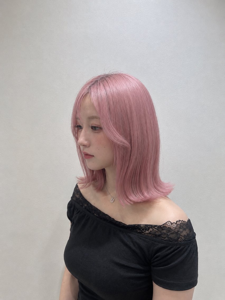 セミロング カット ヘアカラー トリートメント ハイトーン/ブリーチ 特化/𝕐𝕌𝕀のヘアスタイル