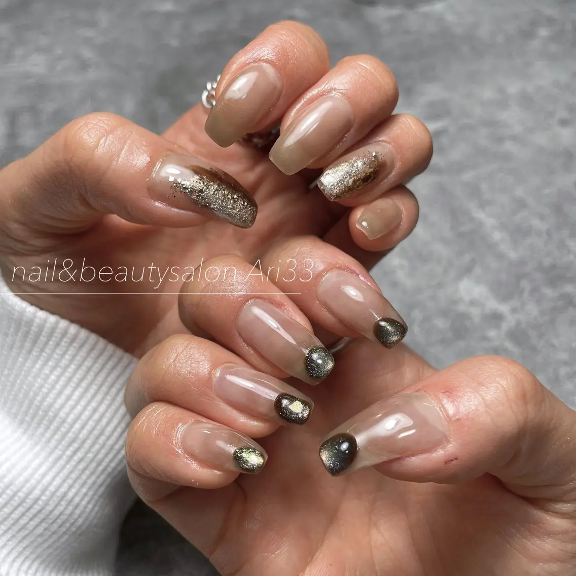 ネイル ニュアンスネイル ハンドネイル プライベートサロン Ari33nailのネイルデザイン
