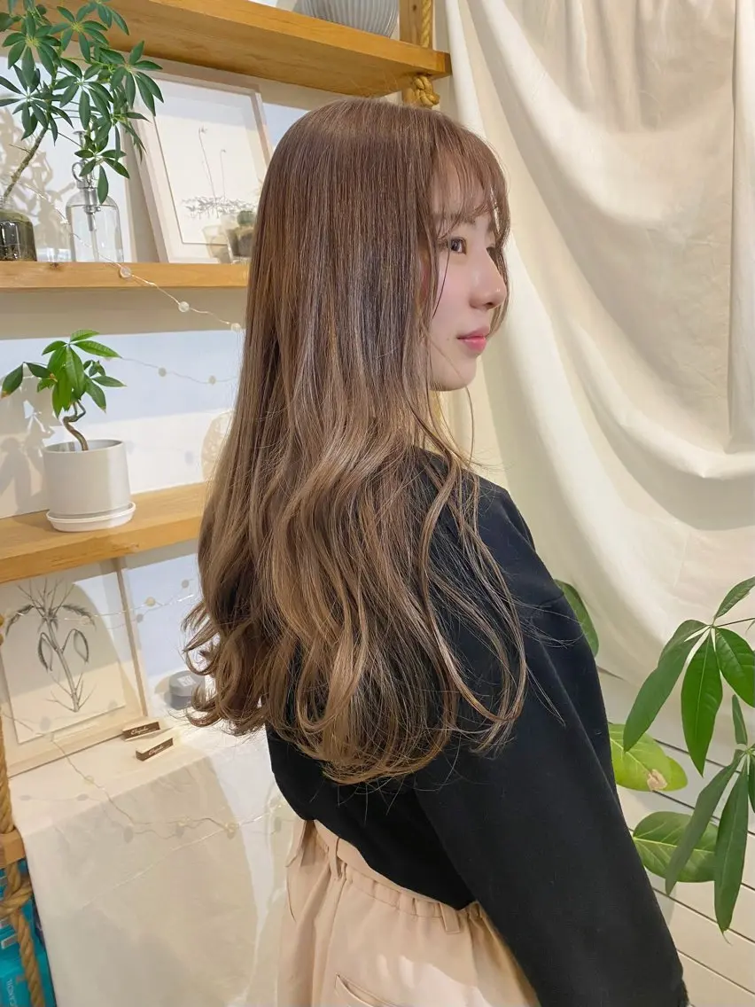 セミロング カラー 上品韓国ヘア レイヤー/ayaのヘアスタイル