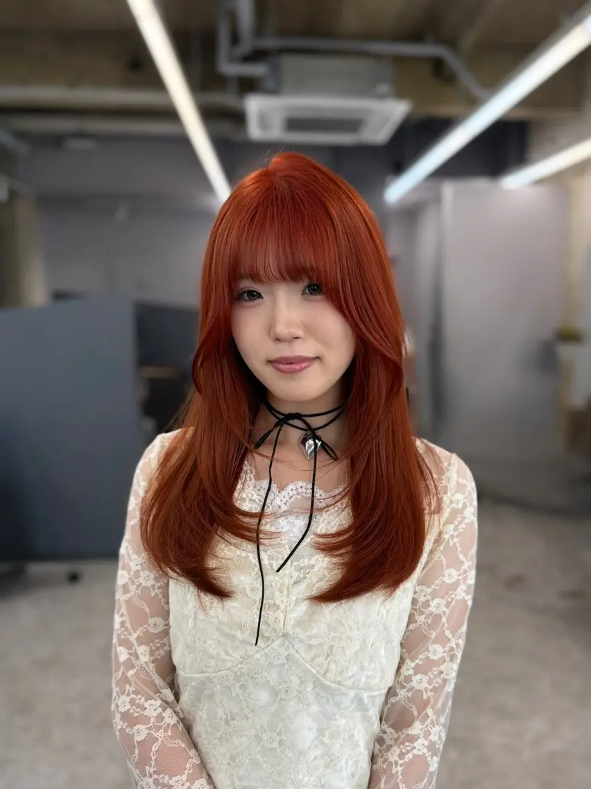 ミディアム カット ヘアカラー トリートメント anju.カット 透明感カラー/パーマのヘアスタイル