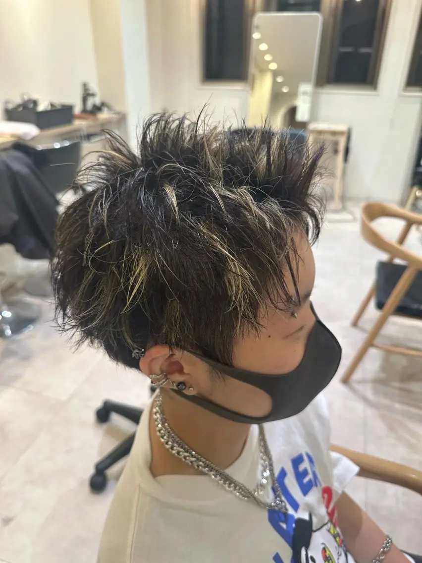 カラー パーマ メンズ メンズハイライト ハイライトカラー ヘアカラー トリートメント 【パーマの達人】 💎メンズ特化🔥徹のヘアスタイル