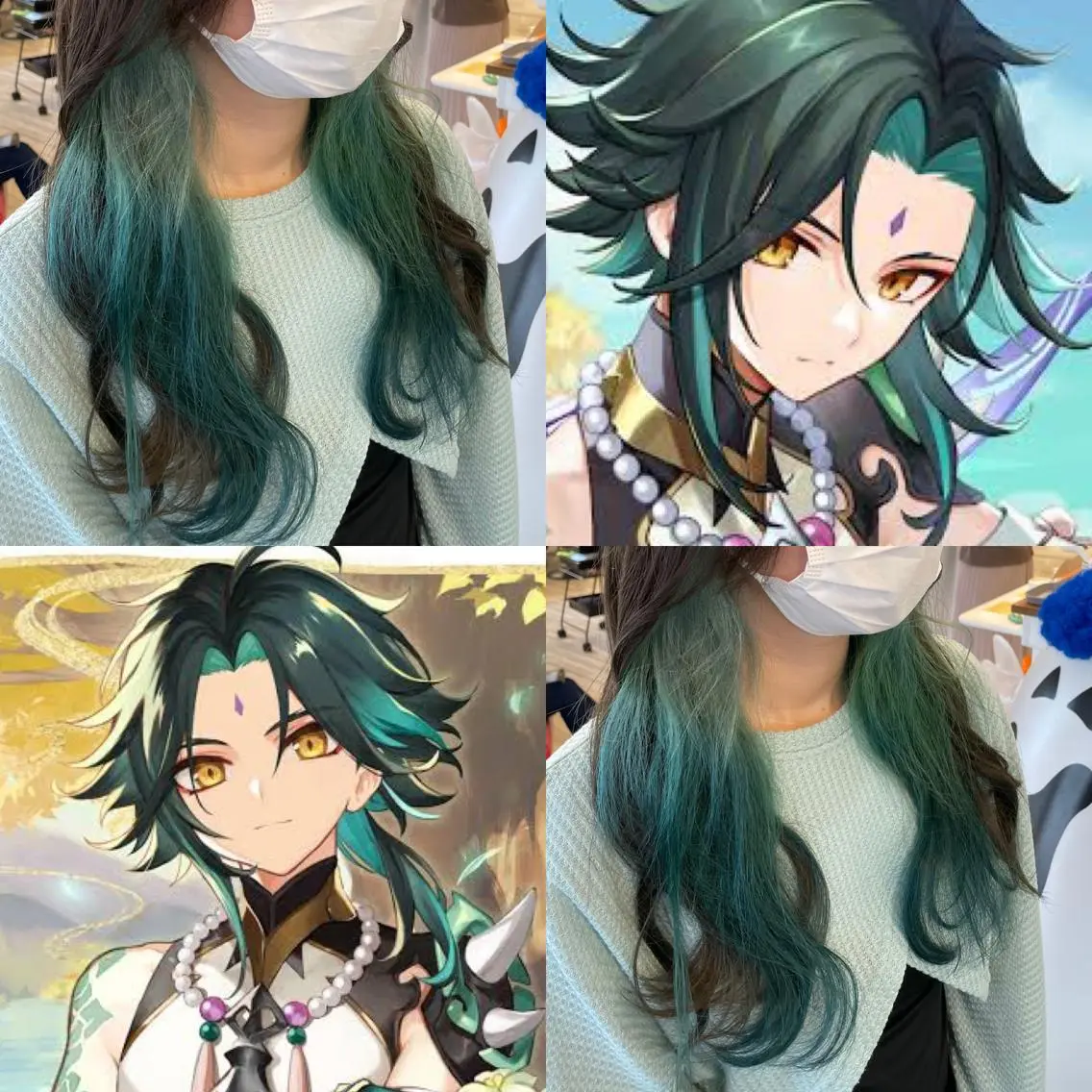 ロング カラー ブリーチ ダブルカラー インナーカラー インナーカラー 推し ブリーチ  髪質改善のヘアスタイル
