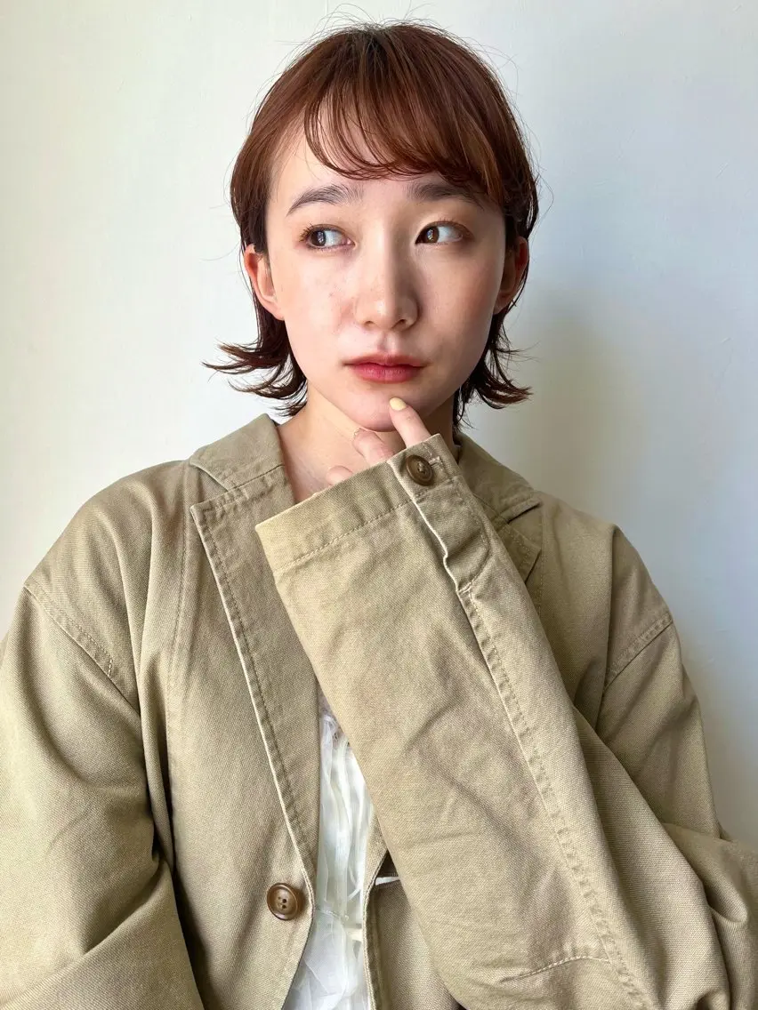 ショート カラー パーマ カット パーマ 地毛風ストレート ミニボブ🌷江梨🍎のヘアスタイル