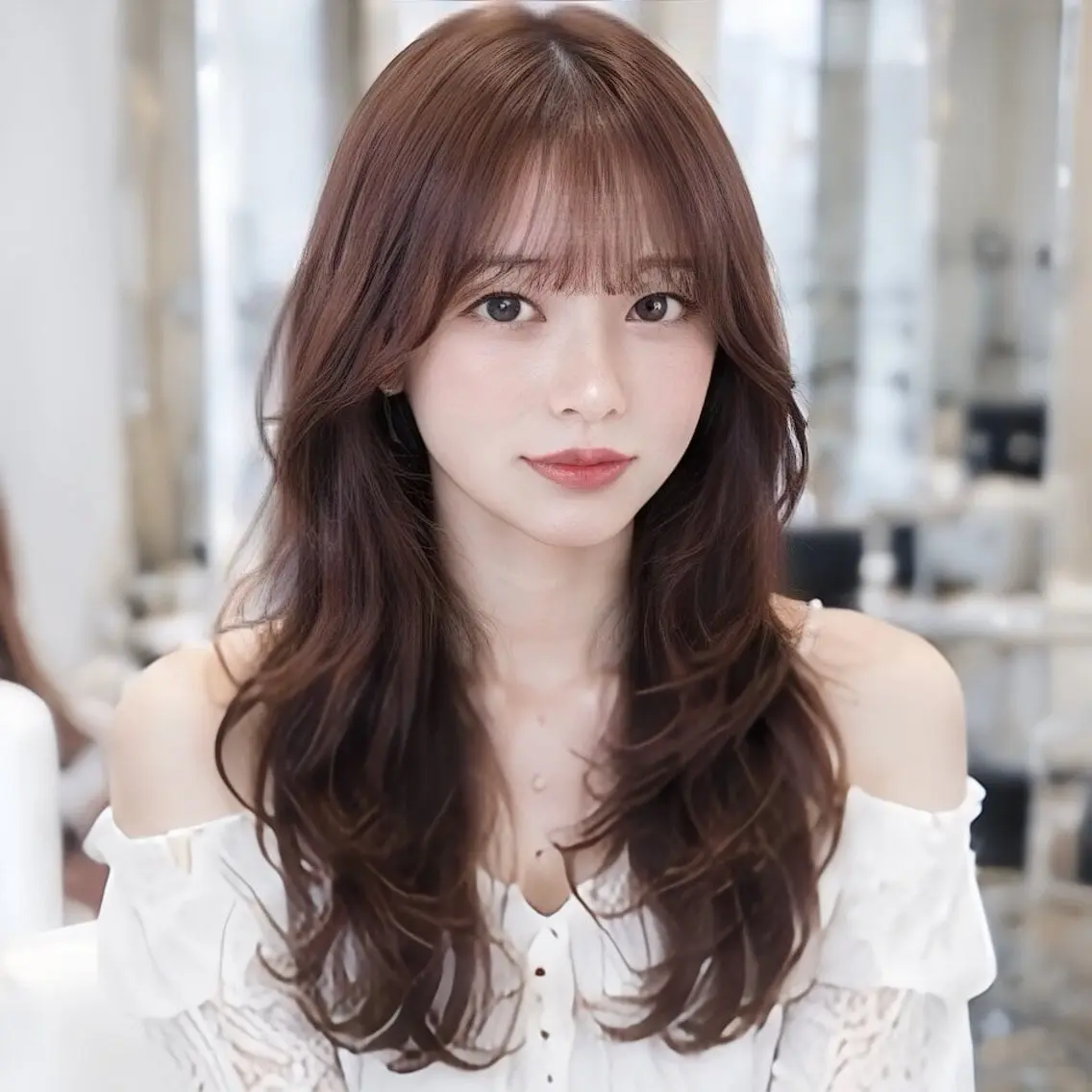 ロング レイヤー/顔まわり /縮毛矯正/おばかんのヘアスタイル