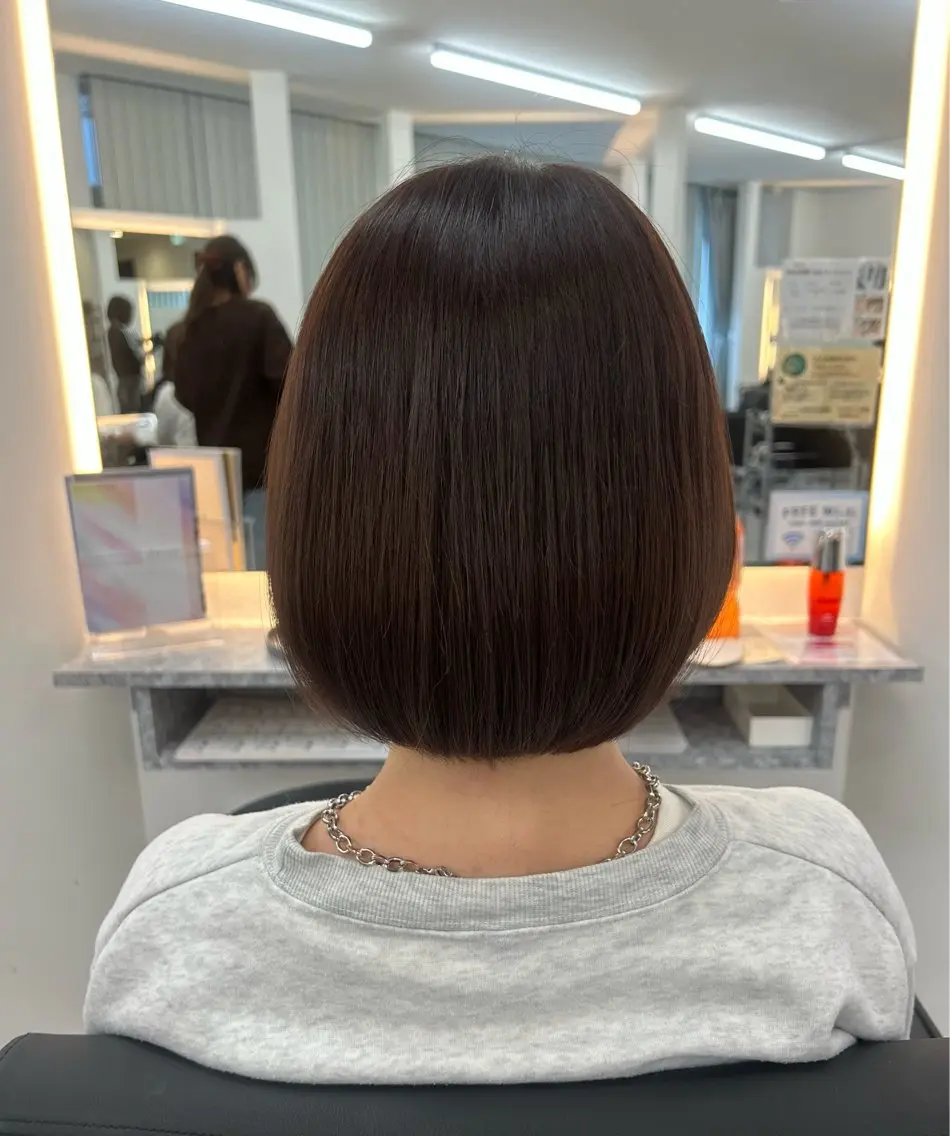 カラー ボブ カット ヘアカラー 骨格/顔型/伏見/ 佐藤 里菜のヘアスタイル