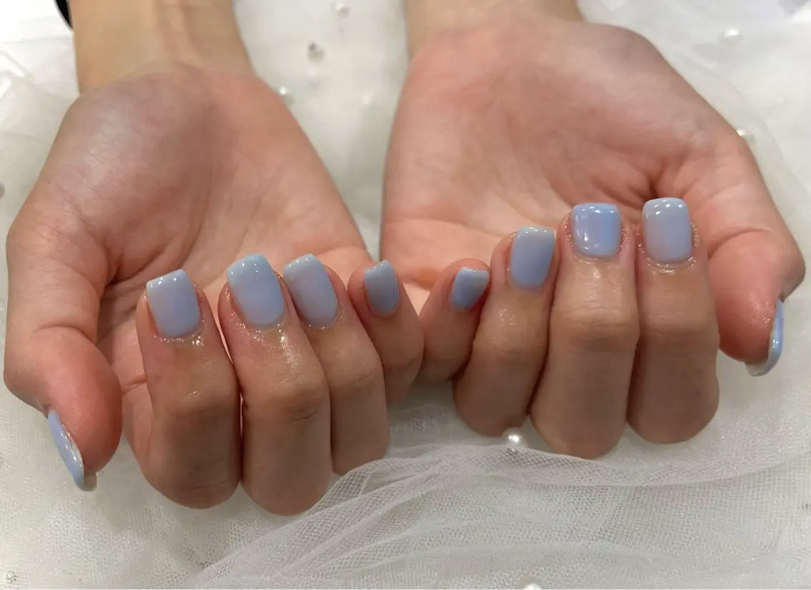 ネイル ブルー ハンドネイル Nail salon Cielel⟡Ayaのネイルデザイン