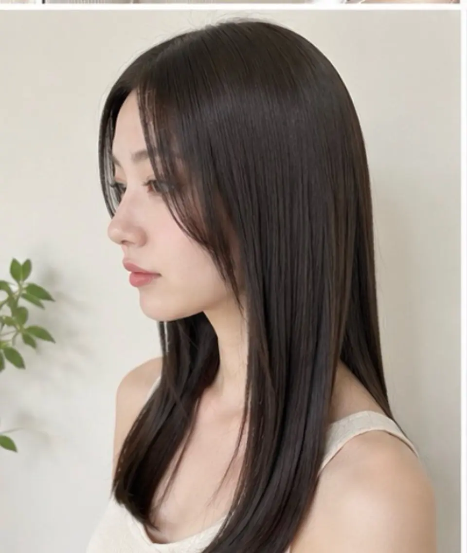 セミロング 表参道/40代以降の ストレート/宮崎のヘアスタイル