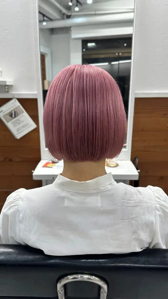 カラー ピンクカラー カット ヘアカラー トリートメント メンズパーマ/ ブリーチ🌊YUNAのヘアスタイル