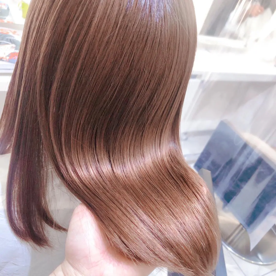 ミディアム 髪質改善 トリートメント 三箇島陽香/髪質改善 クロスパーマ縮毛矯正のヘアスタイル