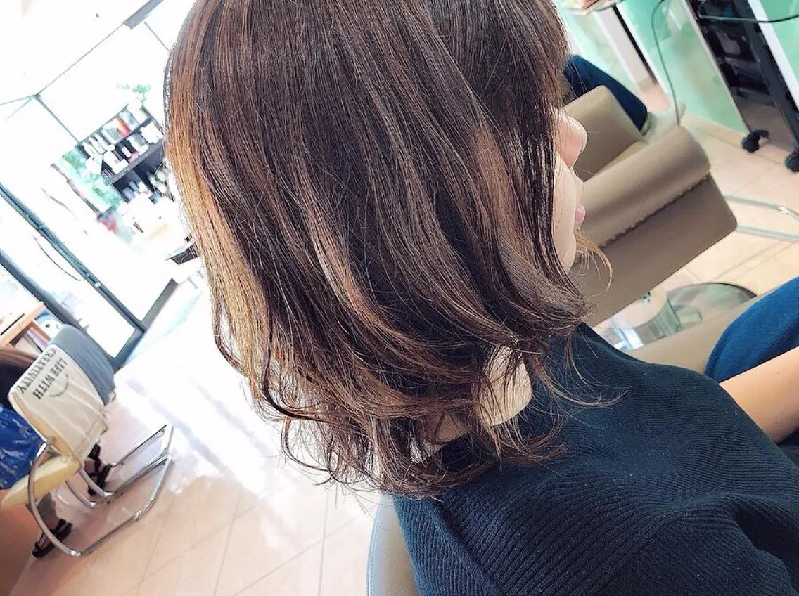 ミディアム ミディアムパーマ 松田 みのりのヘアスタイル